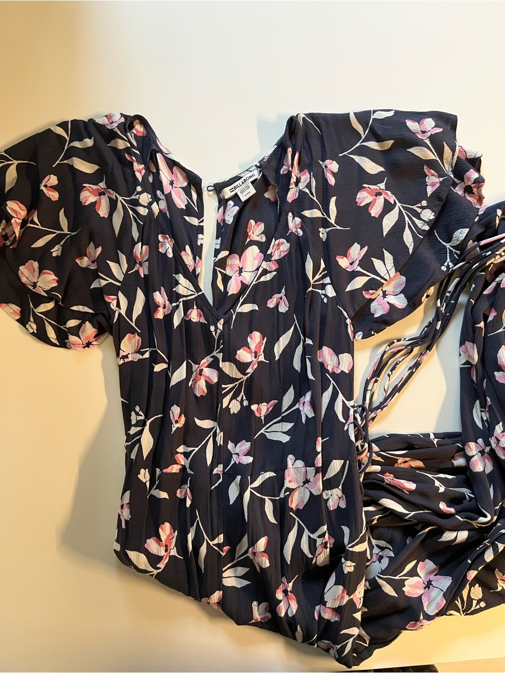 Navy Floral V-Neck jumpsuit - so soft!